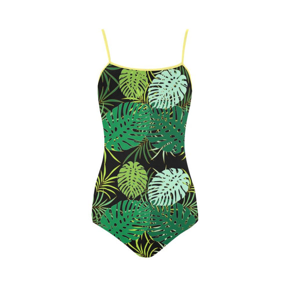 Strap Swimsuit- Royal Palm Black