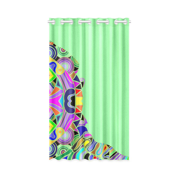 Window Curtain (One Piece)-Stained Glass Lt. Green