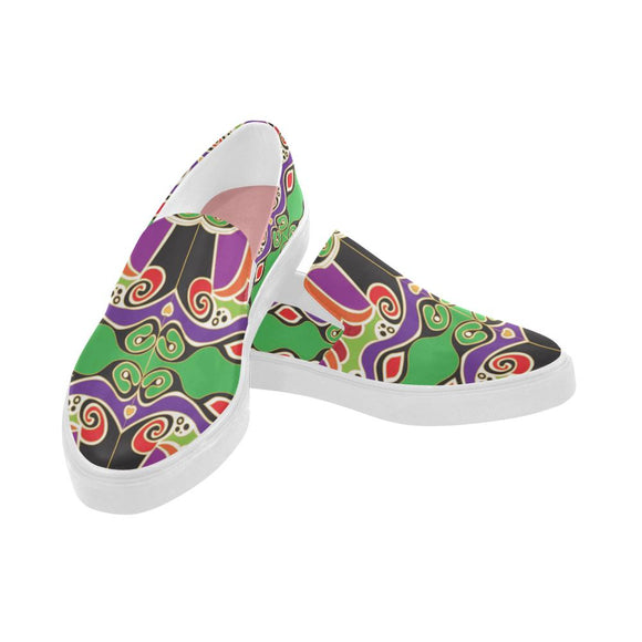 Shoe Slip-on Women's Shoes- Mardi Gras Print