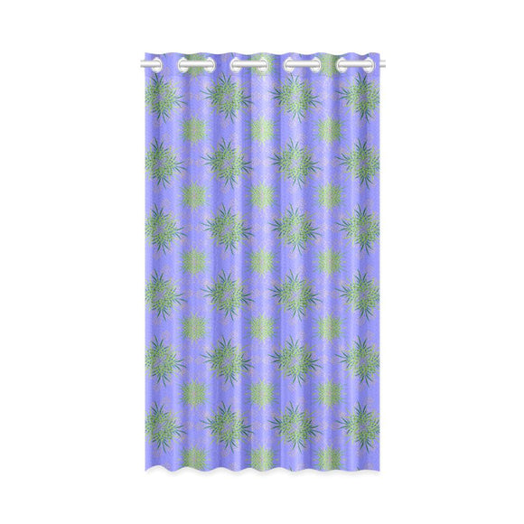 Window Curtain (One Piece)- Fronds Periwinkle