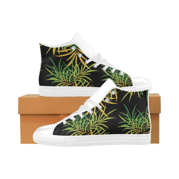 Shoe High Top Leather Men's- Fronds