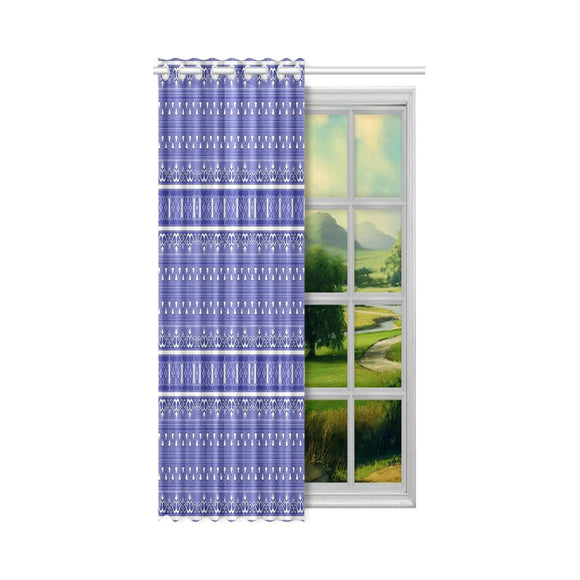 Window Curtain(One Piece)-Architectural R Blue