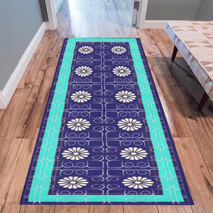 Runner Area Rug 10'x3'3''- Garden Trail Teal