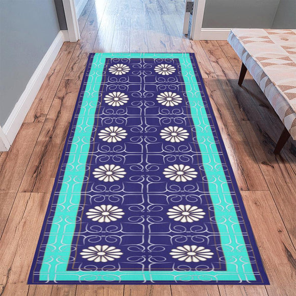 Runner Area Rug 10'x3'3''- Garden Trail Teal