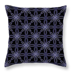 Square Throw Pillow-Beaded Bloom