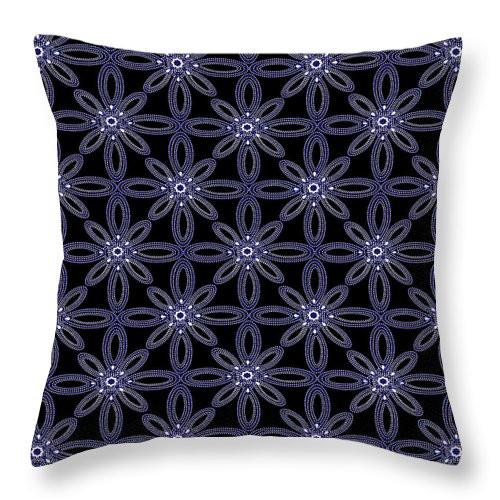 Square Throw Pillow-Beaded Bloom