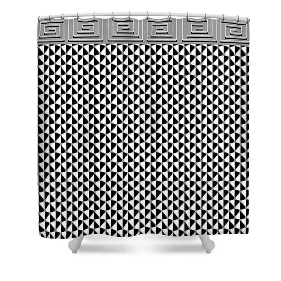 Shower Curtain - Black And White Droplet