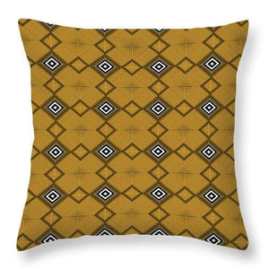 Square Throw Pillow-Earth Cloth Ochre