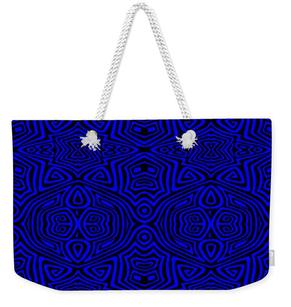 Weekender Tote Bag - Electric Blue Tribal
