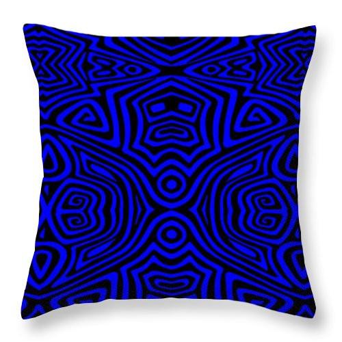 Square Throw Pillow-Electric Blue Tribal