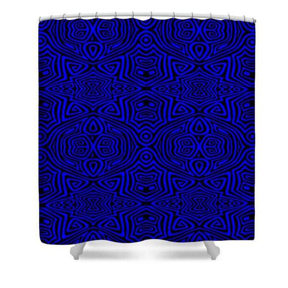 Shower Curtain - Electric Blue Tribal