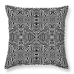 Square Throw Pillow-Electronic Black And White