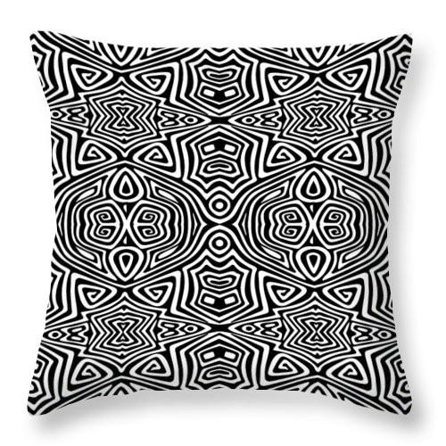Square Throw Pillow-Electronic Black And White