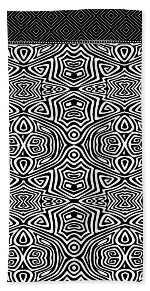 Bath Towel - Electronic Black And White