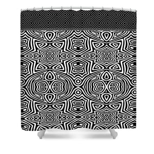 Shower Curtain - Electronic Black And White