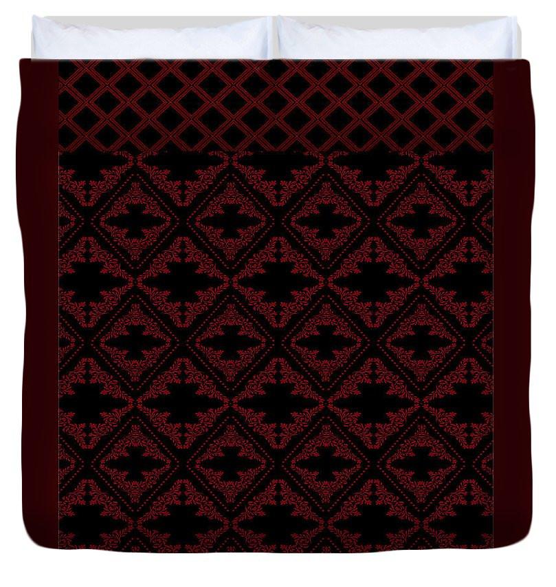 Duvet Cover - Elegant Lattice Deep Red