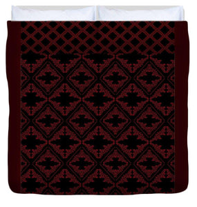 Duvet Cover - Elegant Lattice Deep Red