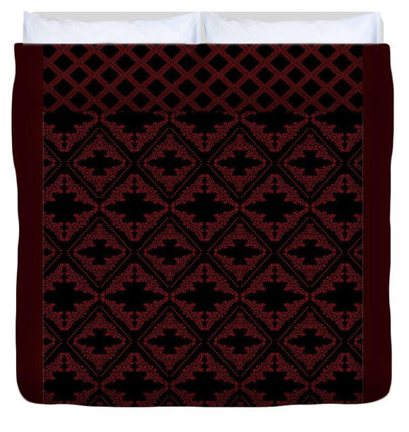 Duvet Cover - Elegant Lattice Deep Red
