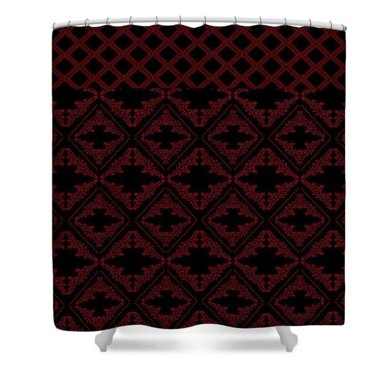 Shower Curtain - Elegant Lattice Deep Red