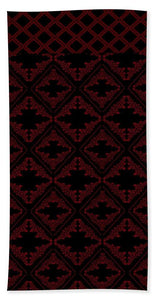 Bath Towel - Elegant Lattice Deep Red