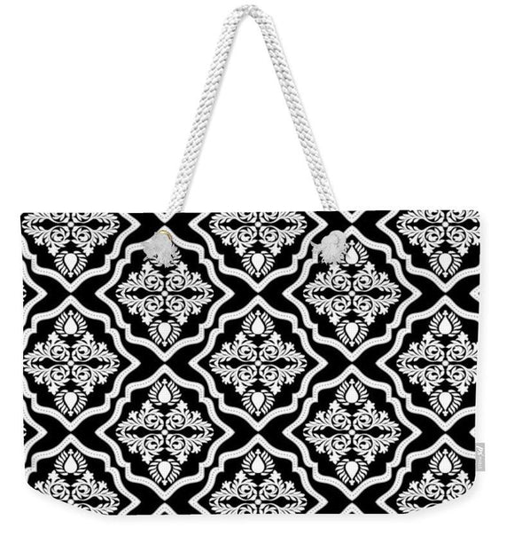 Weekender Tote Bag - Garden Floral Black And White