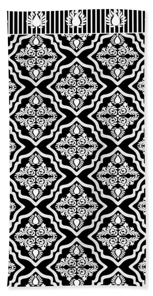 Bath Towel - Garden Floral Black And White