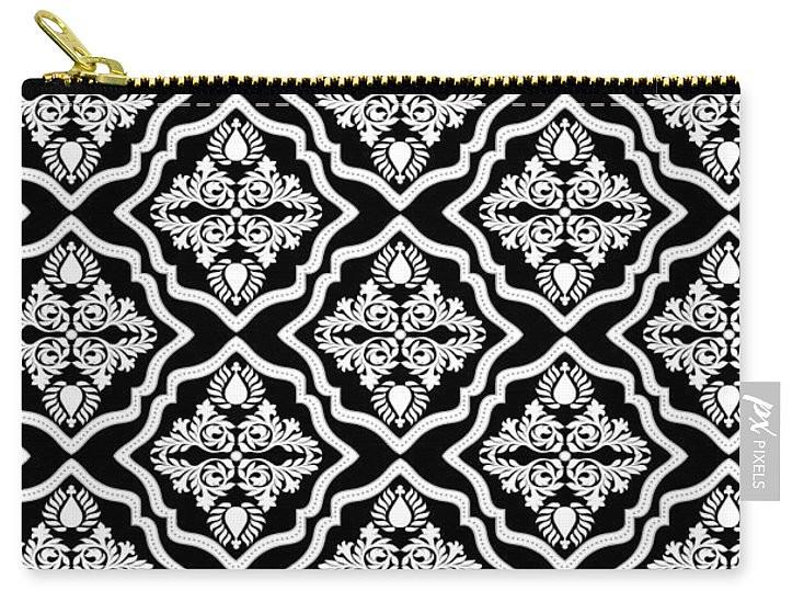 Carry-All Pouch - Garden Floral Black And White