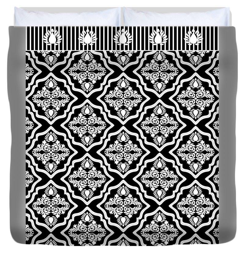 Duvet Cover - Garden Floral Black And White