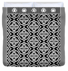 Duvet Cover - Garden Floral Black And White