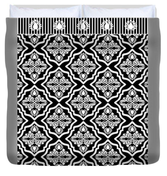 Duvet Cover - Garden Floral Black And White