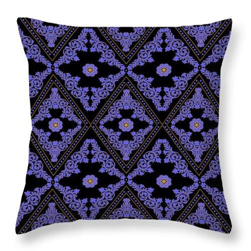 Square Throw Pillow-Garden Periwinkle
