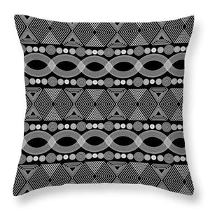 Square Throw Pillow-Geometric Tribal Bold