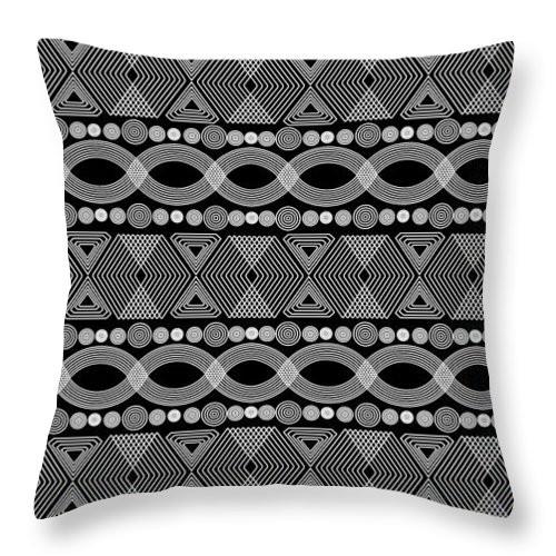 Square Throw Pillow-Geometric Tribal Bold
