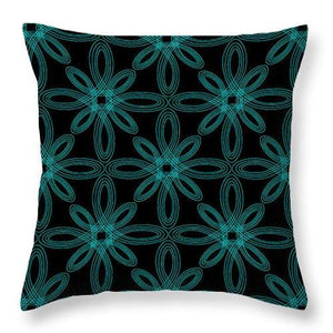 Square Throw Pillow-Infinite Bloom Teal
