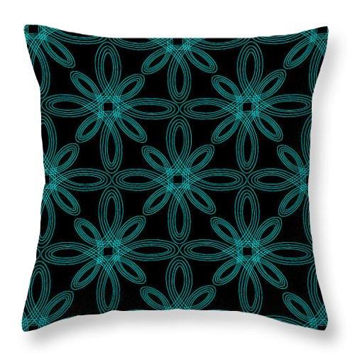 Square Throw Pillow-Infinite Bloom Teal
