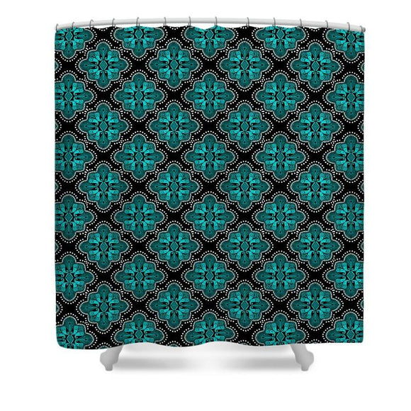 Shower Curtain - Kaleidescope Teal