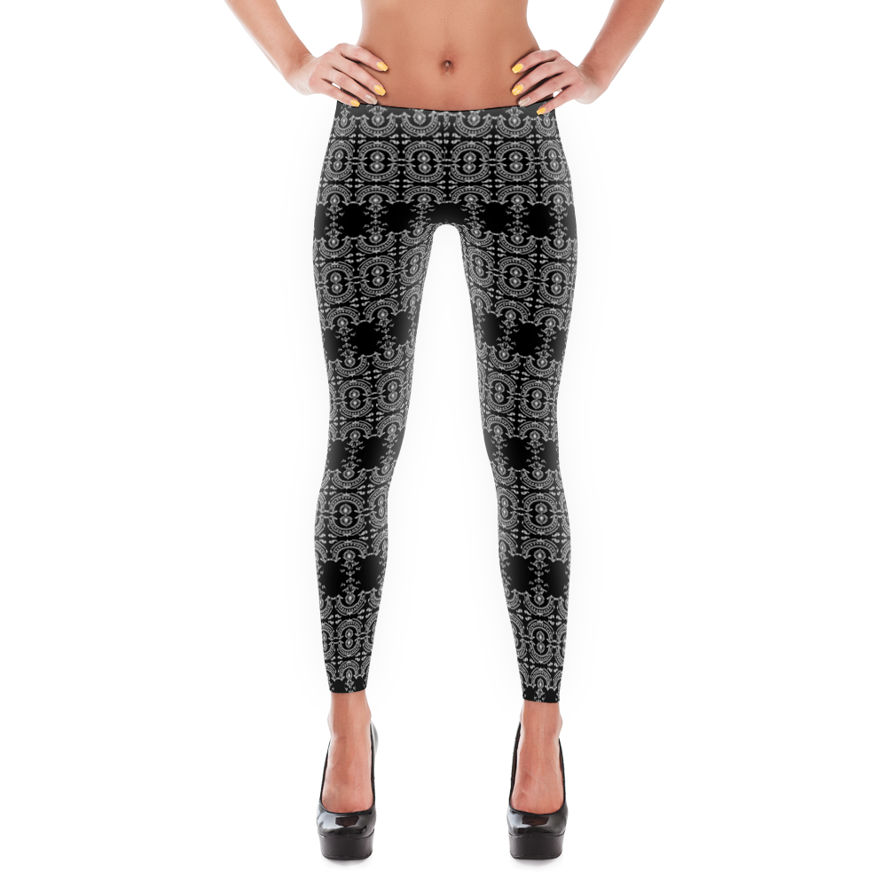 B&W Leggings - Henna Lace
