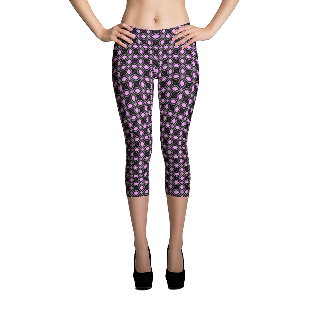 Capri Leggings-Pink Petals