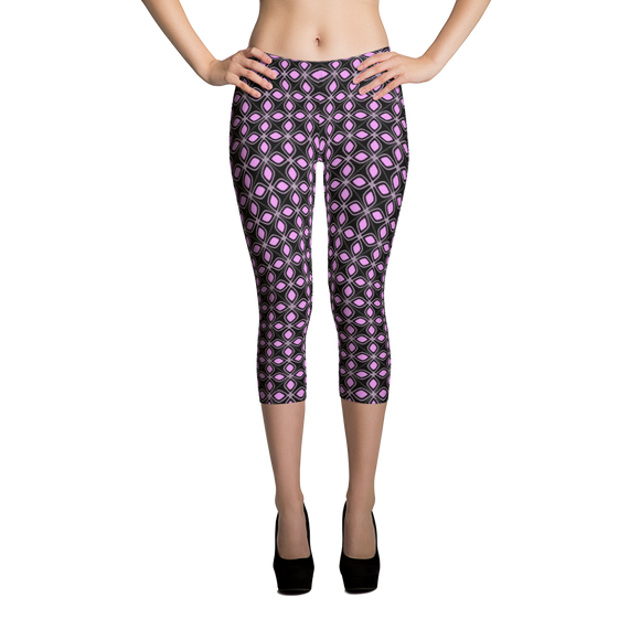 Capri Leggings-Pink Petals