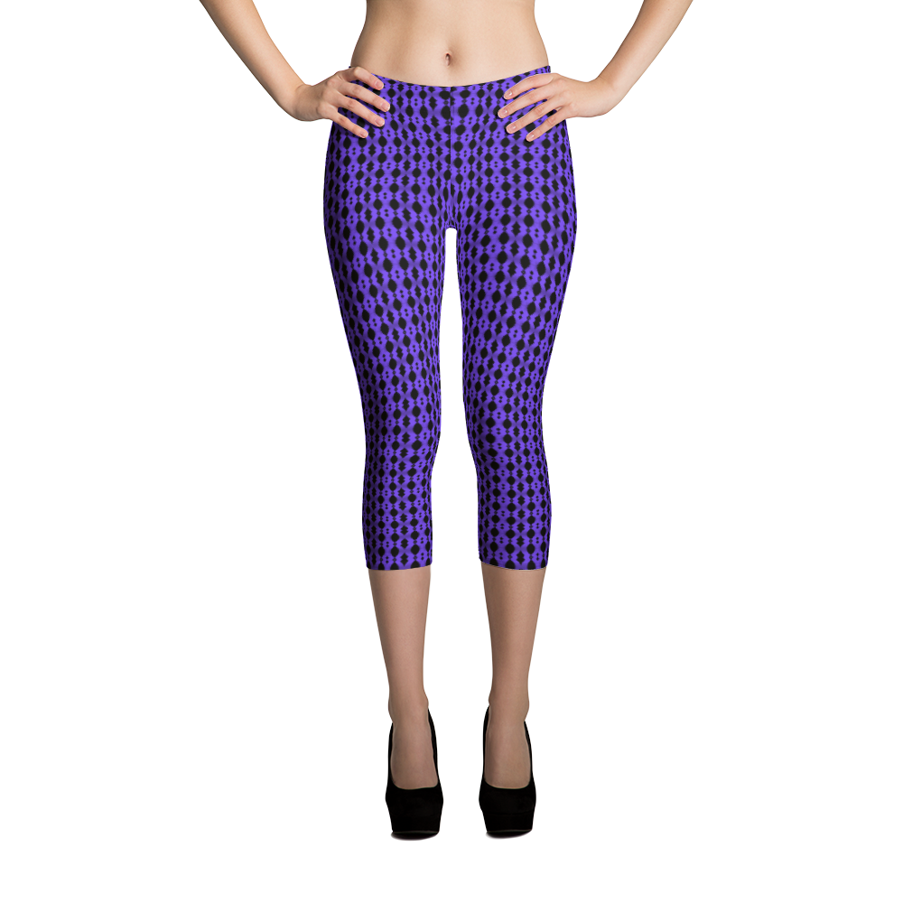 Capri Leggings-Periwinkle Dubloons