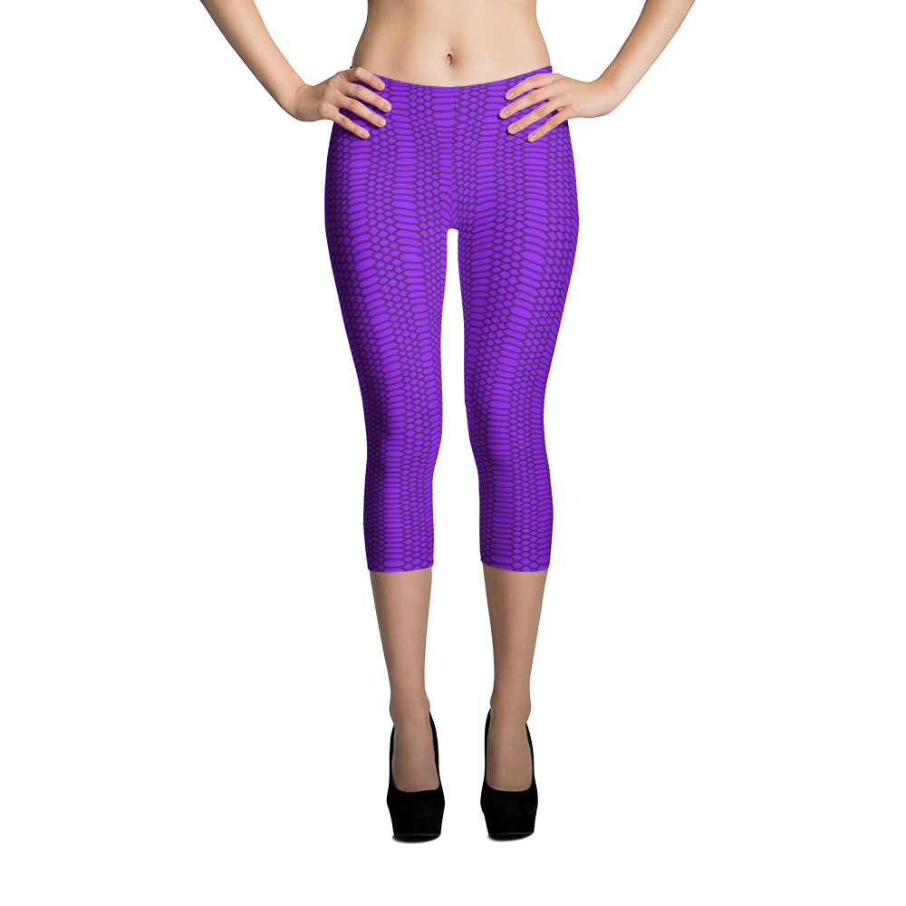 Capri Leggings-Reptillian Purple
