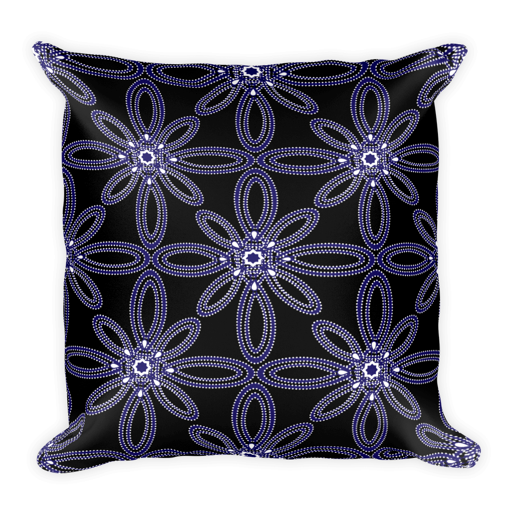 Square Pillow-Beaded Bloom
