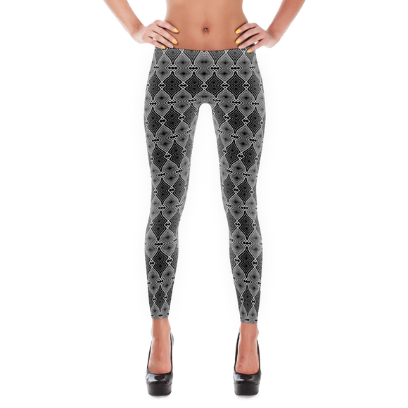 B&W Leggings - Hypnotic Design