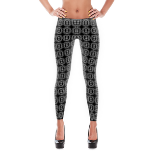 B&W Leggings - Lace Medallion