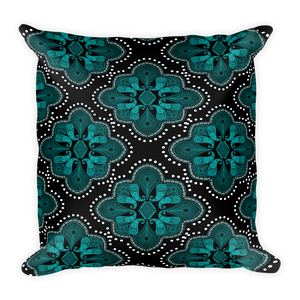 Square Pillow Kaleidescope Teal