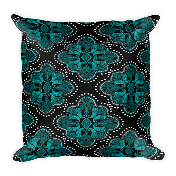 Square Pillow Kaleidescope Teal