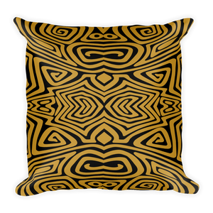 Square Pillow-Bold Tribal Gold
