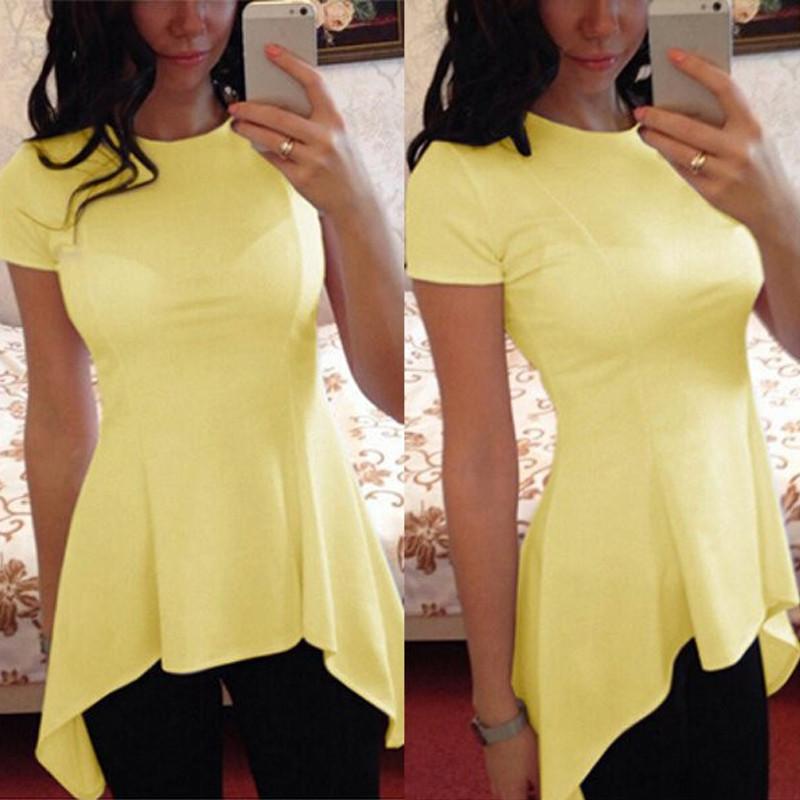 Top-O Neck Peplum Waist Blouse